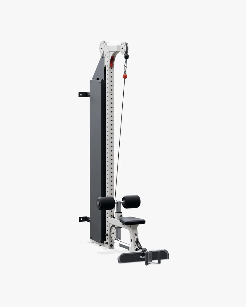 ELEIKO ラットプルダウン＆ローロウ コンボ 壁面設置型 120kg ライトアイボリーのローロウ設定 正面斜視