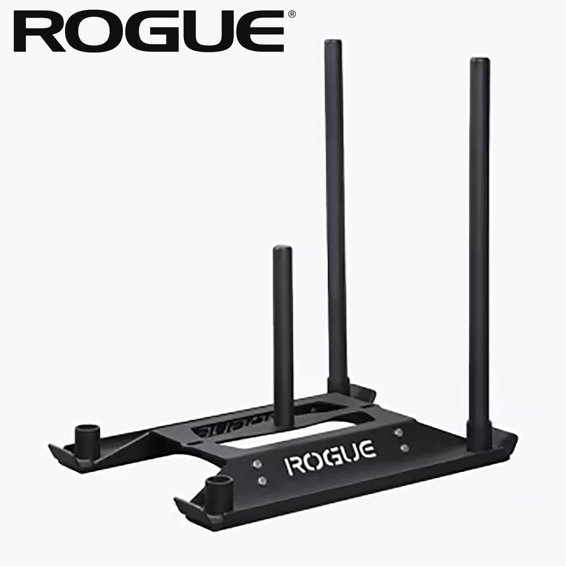 ROGUE エコードッグ スレッド ブラックを白背景で斜め上方向から確認できる構図。フレーム形状、3本のポスト配置、押し出し用ハンドル位置が分かる全体像。