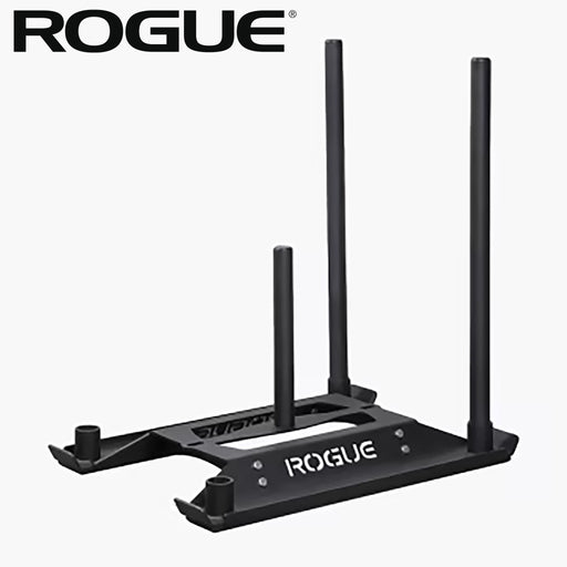 ROGUE エコードッグ スレッド ブラックを白背景で斜め上方向から確認できる構図。フレーム形状、3本のポスト配置、押し出し用ハンドル位置が分かる全体像。