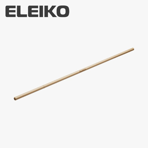 ELEIKO 木製テクニックバー ナチュラルウッド 150cm 全体が斜め配置でロゴ位置と両端形状が確認できるスタジオ背景の全体ビュー