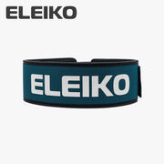 ELEIKO ハイブリッドリフティングベルト ストロングブルー を正面から捉え、幅広設計と中央に配置されたELEIKOロゴがはっきり分かるトレーニングベルト外観