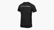 ROGUE クラシック Tシャツ ブラック 背面から全体を捉えたHIGH SPEED LOW DRAGプリント位置と肩周りのシルエット