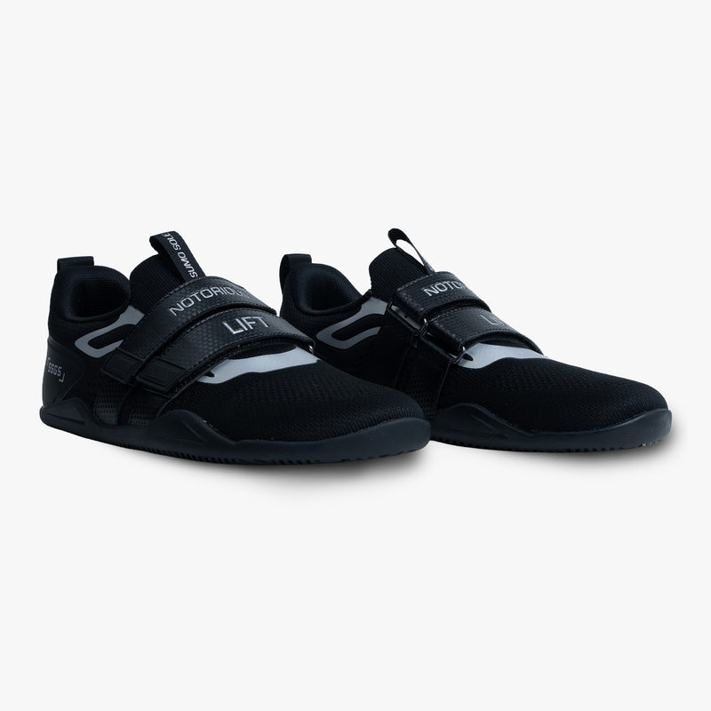 NOTORIOUS LIFT SUMO SOLE GEN5 ステルスカラー ベアフットリフティングシューズ 真上から見たアッパー構造とダブルストラップ配置