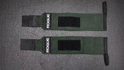 ROGUE リストラップ ミリタリーグリーンを横並びで上から捉えた展開状態で面ファスナー位置と長さ、全体構造が分かる仕様