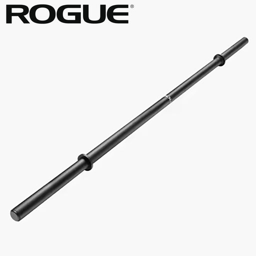 （予約販売商品）ROGUE アクセルバー パウダーコーテッド ブラック 正面からバー全体を捉えた構図で均一な太径シャフトとスリーブ位置が分かる視点