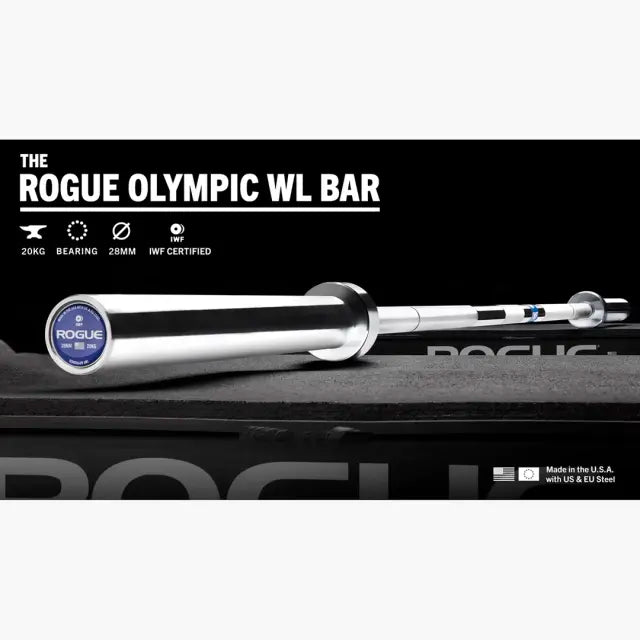 ROGUE 28MM IWFオリンピックウェイトリフティングバー ブライトジンク IWF公認品
