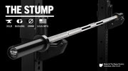 ROGUE 29MM スタンプバー ブラックをラックに設置した状態を横方向から捉えた使用シーン、ブッシング仕様と29mm径シャフトの存在感が分かる