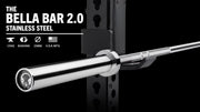 ROGUE ベラバー ステンレスシャフト/クロムスリーブ ラックにセットされた状態を斜め前方から捉えた全体ビューと構造配置