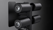 ROGUE アブラムGHD2.0 ブラックのフットローラー部分を横から捉えた接写、ローラー径と固定構造が分かる角度
