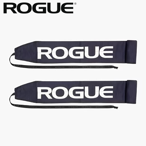 ROGUE ラップ ネイビーを正面水平アングルで並べた全体ビュー、左右ペアのロゴ配置と長さバランスが分かるリストラップ構成