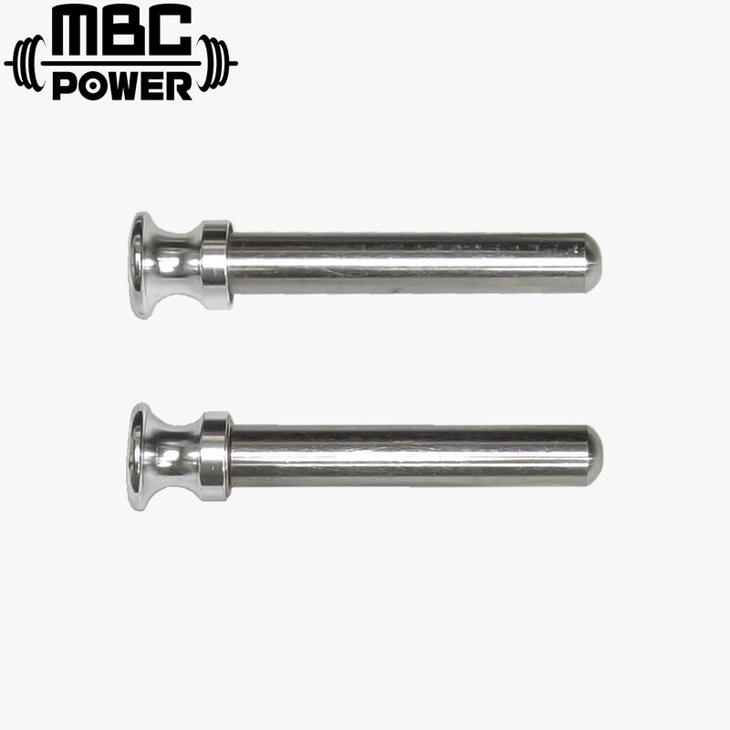 MBC オリジナルラック ステンレスピン マグネット固定（2本セット）シルバーカラー 真横から捉えた視点で2本並列配置し先端形状とヘッド部のディテールが分かる構成